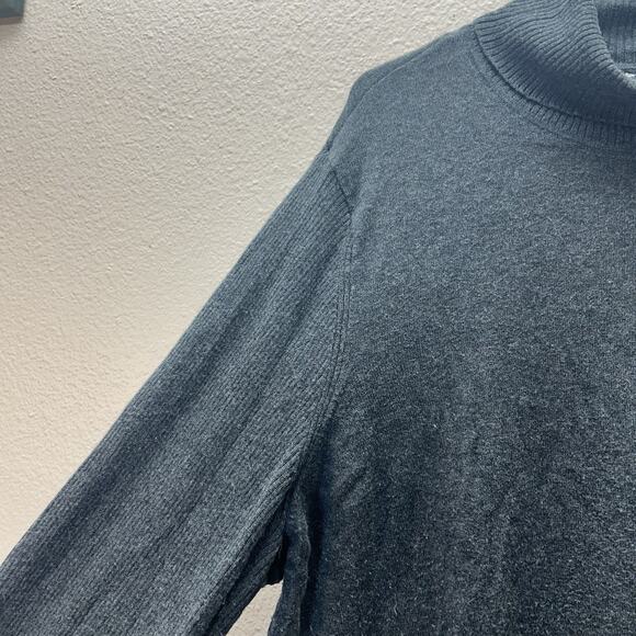 J Jill Womens XL Silk Cotton Turtleneck Sweater Lightweight Knit Top Gray - Picture 3 of 7